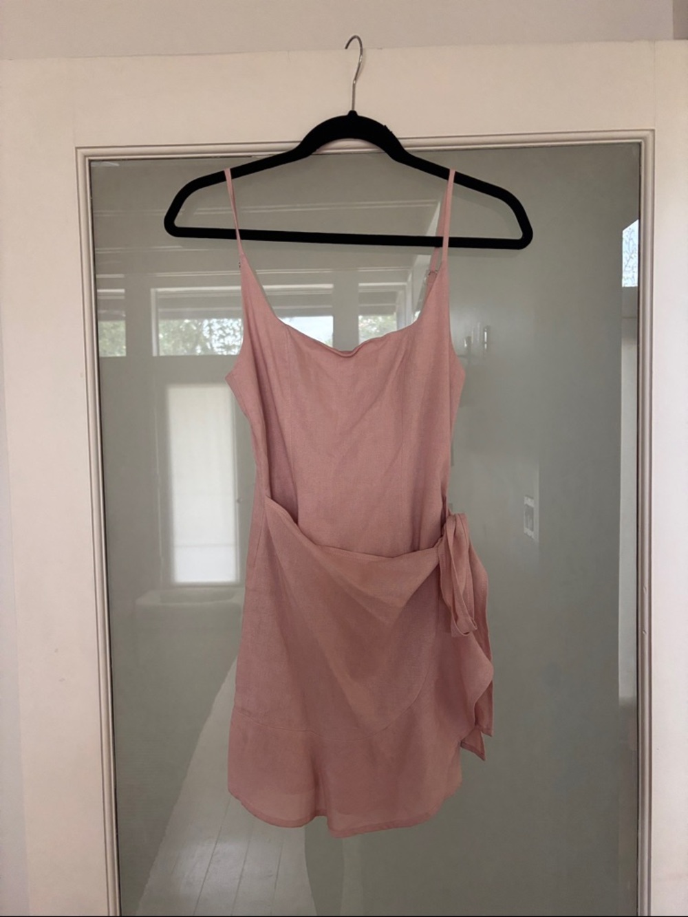 Princess Polly Blush Pink Spaghetti Strap Wrap Dress